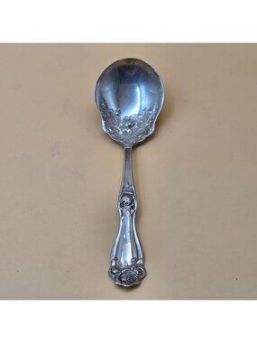 Holmes & Edwards American Beauty Rose Silverplate Berry Spoon Flatware
